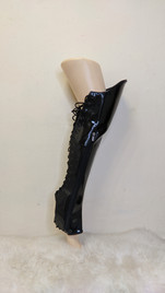 Краги с наколенниками черные лаковые