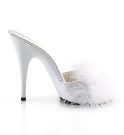 Тапочки на высоком каблуке Fabulicious Pleaser белые POISE501F/WSA/M