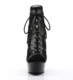 Туфли на платформе Pleaser черные DEL696LC/BM/M