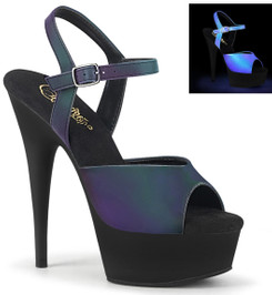 Босоножки на платформе Pleaser черные DEL609REFL/GNREFL/B