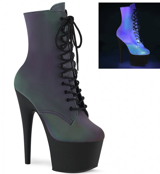 Ботильоны на платформе Pleaser хамелеон ADO1020REFL/GRNMC/B