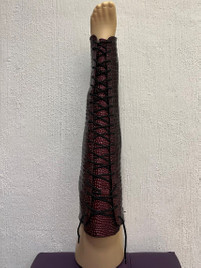 Краги до колена бордовая змея