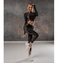 Лосины укороченные Move UP "Black & Brown Skin" Bona Fide