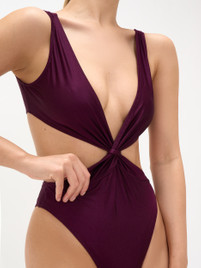 Боди сливовое Twist Shark