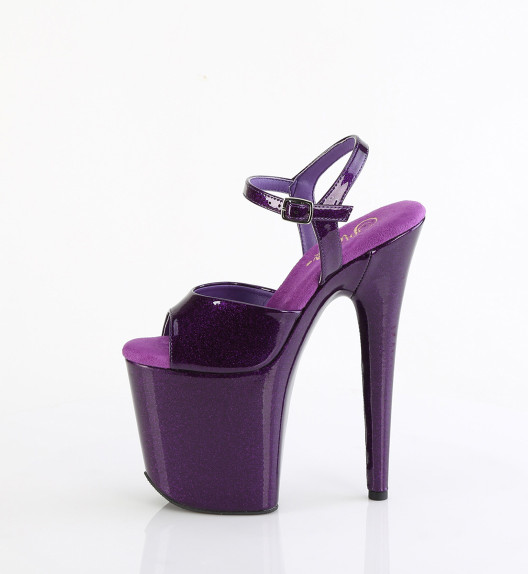 Стрипы Pleaser фиолетовые с блеском FLAM809GP/PPG/M