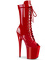 Ботильоны высокие на платформе Pleaser красные FLAM1051/R/M