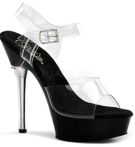 Босоножки единички Pleaser прозрачные ALL608/C/B