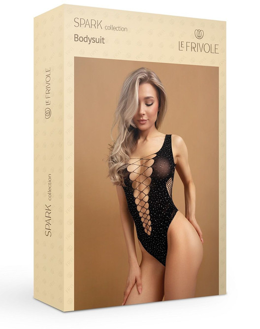 Боди черное с искрящимися стразами