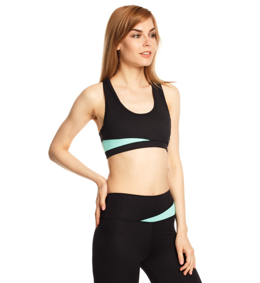 Топ для фитнеса черный с мятой Vibe