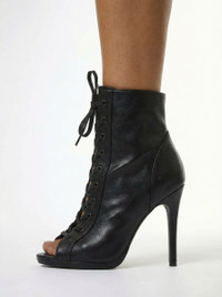 Туфли Хилсы Estrella Pro черная кожа ESP905BL