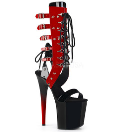 Сапоги на шнуровке Pleaser красные FLAM800-38/B-R/M