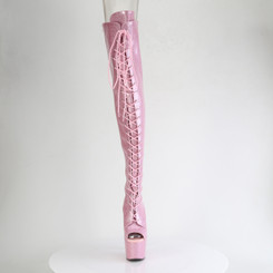 Ботфорты на платформе Pleaser розовые с блеском ADO3021GP/BPG/M