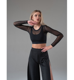 Лонгслив черный из сетки Shadow I-Style