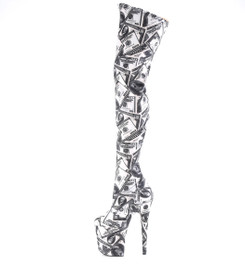 Ботфорты на платформе Pleaser Cash FLAM3000DP/W-BFA/M