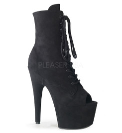 Ботильоны на платформе Pleaser черные замшевые ADO1021FS/BFS/M