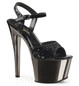 Босоножки Pleaser черные с блестками SKY310SQ/B/PWCH
