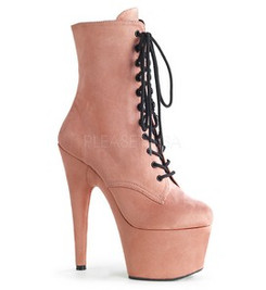 Ботильоны на платформе Pleaser розовые замшевые ADO1020FS/BPFS/M