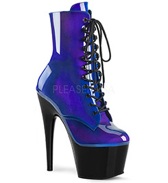 Ботильоны на платформе Pleaser синий хамелеон ADO1020SHG/BLU-PP/B