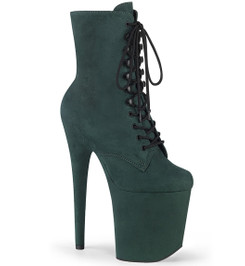 Ботильоны на платформе Pleaser зеленые замшевые FLAM1020FS/EMGFS/M