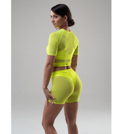 Велосипедки желтые из сетки Shadow Миди I-Style