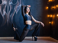 Брюки клеш черные из сетки Classic string StripBoutique