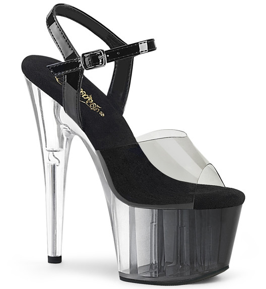 Стрипы двойки Pleaser дымчатые ADO708T-1/SK-BPT/B-C