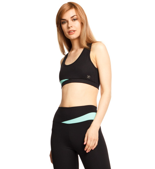 Топ для фитнеса черный с мятой Vibe