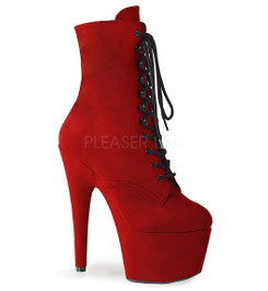 Ботильоны на платформе Pleaser красные замшевые ADO1020FS/RFS/M
