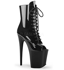 Ботильоны на платформе Pleaser черные  FLAM1021/B/M