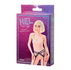 Пояс черный для чулок из стреп-лент Billie H.E.L.