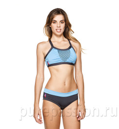 Топ для фитнеса голубой Iron-X Pole Fit