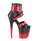 Стрипы Pleaser черные с красным FLAM800-15/BPU-RPT/M