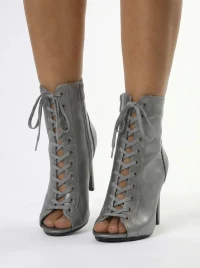 Туфли Хилсы Estrella Pro темно-серая кожа ESP911DGR