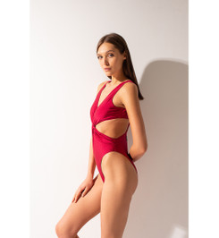 Боди бордовое Twist Shark