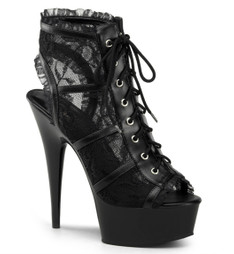 Стрипы единички Pleaser черные DEL696LC/BM/M