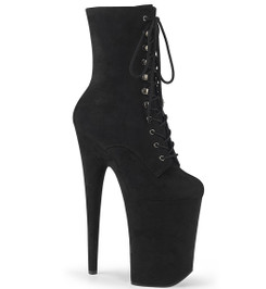 Ботильоны на платформе Pleaser черные замшевые INF1020FS/BFS/M