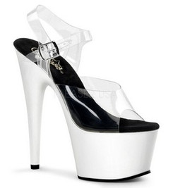 Босоножки Pleaser белые ADO708UV/C/NW