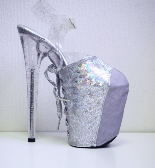 Защита на стрипы серебряная Holographic Lace