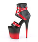 Стрипы Pleaser черные с красным FLAM800-15/BPU-RPT/M
