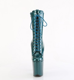 Ботильоны на платформе Pleaser изумрудные с блеском FLAM1040GP/TLG/M