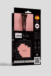 Чулки черные с крупным рисунком Amor El