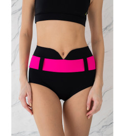 Шорты черные с розовым поясом Bondiana I-Style