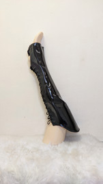 Краги с наколенниками черные лаковые