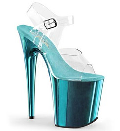 Стрипы силиконовые Pleaser голубые FLAM808/C/TECH