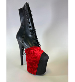 Защита на стрипы бархатная красная Lace