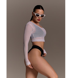 Лонгслив белый сетка Shark