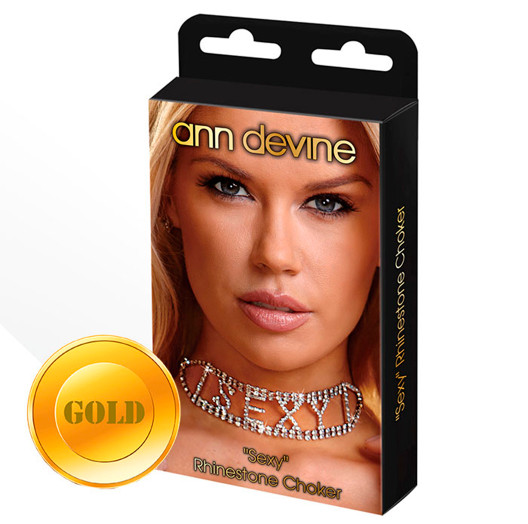 Чокер-ошейник из кристаллов "SEXY" Gold