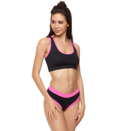 Топ черный с розовым Champion