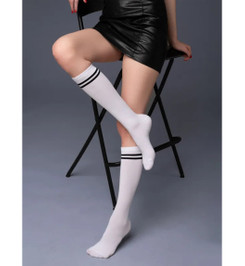 Ботфорты белые с черным WG1 Classic 02 Giulia