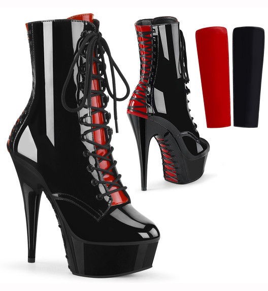 Ботильоны на платформе Pleaser черные DEL1020FH/B/M